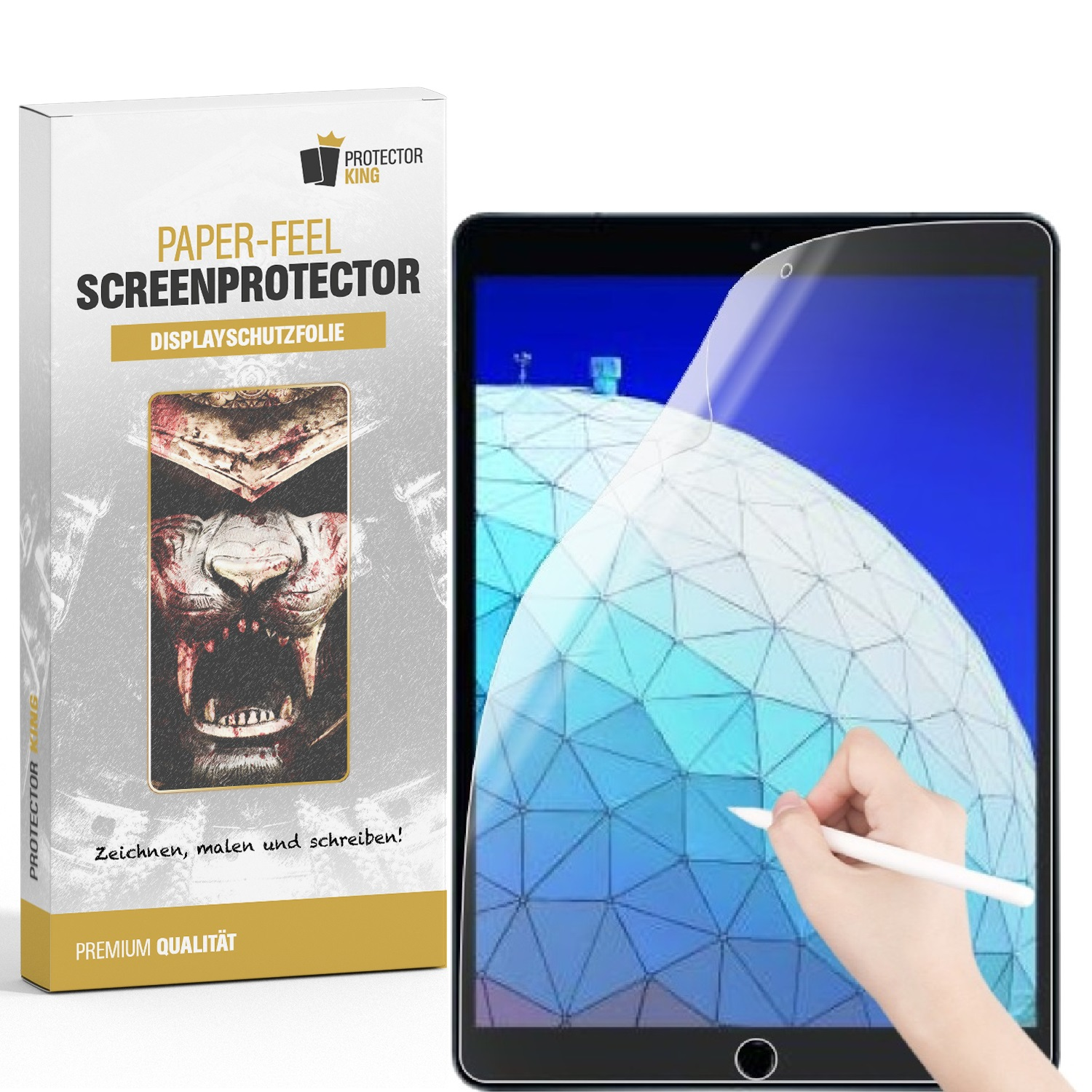 PROTECTORKING 2x Paperfeel Schreiben malen iPad Air oder Apple 2) Displayschutzfolie(für skizzieren