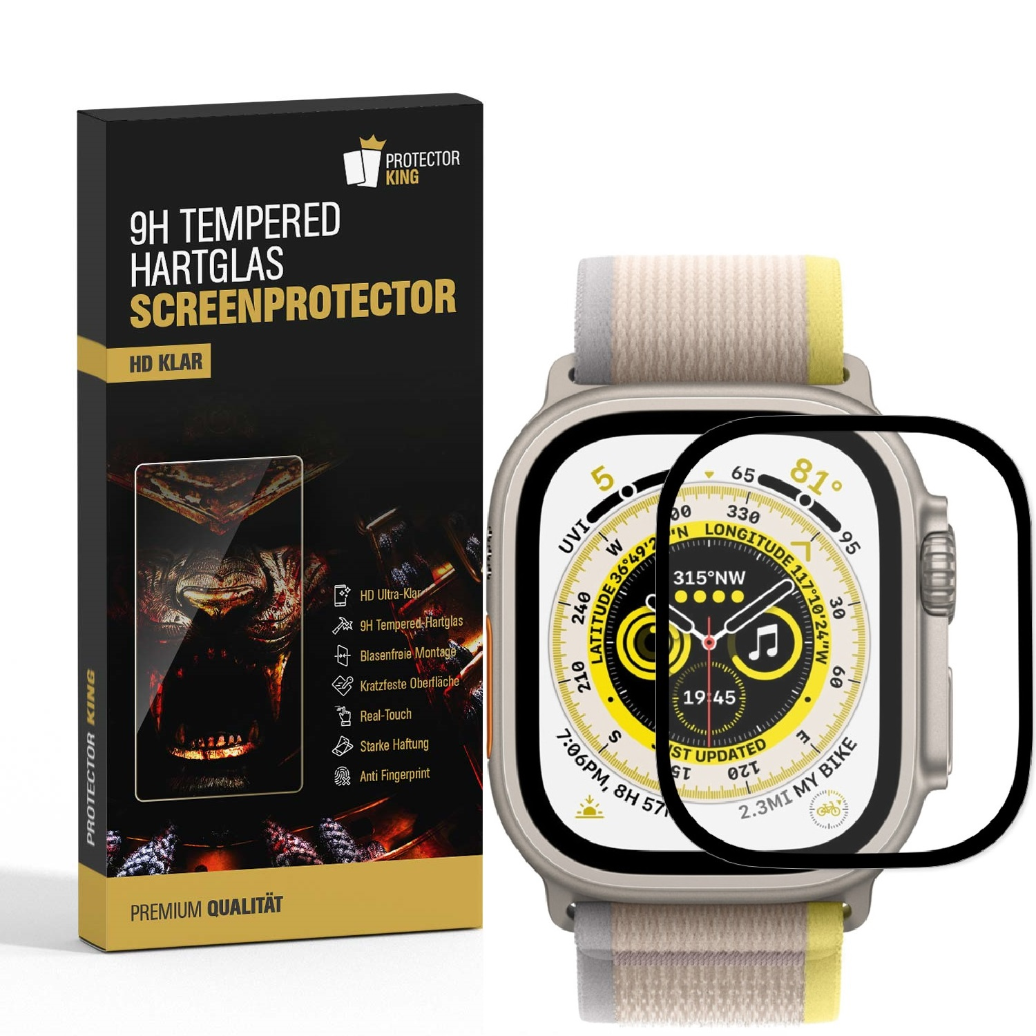 PROTECTORKING 6x Watch Apple Schutzglas 9H 49mm) Echtes KLAR HD Hartglas Displayschutzfolie(für Tempered Ultra