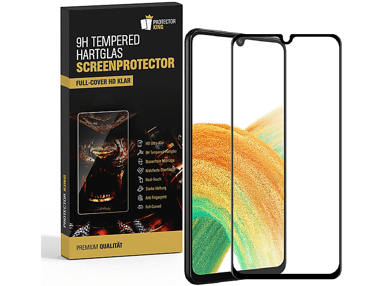 PROTECTORKING 6x FULL COVER 9H Hartglas Schutzglas HD KLAR Displayschutzfolie(für Samsung A33 5G)