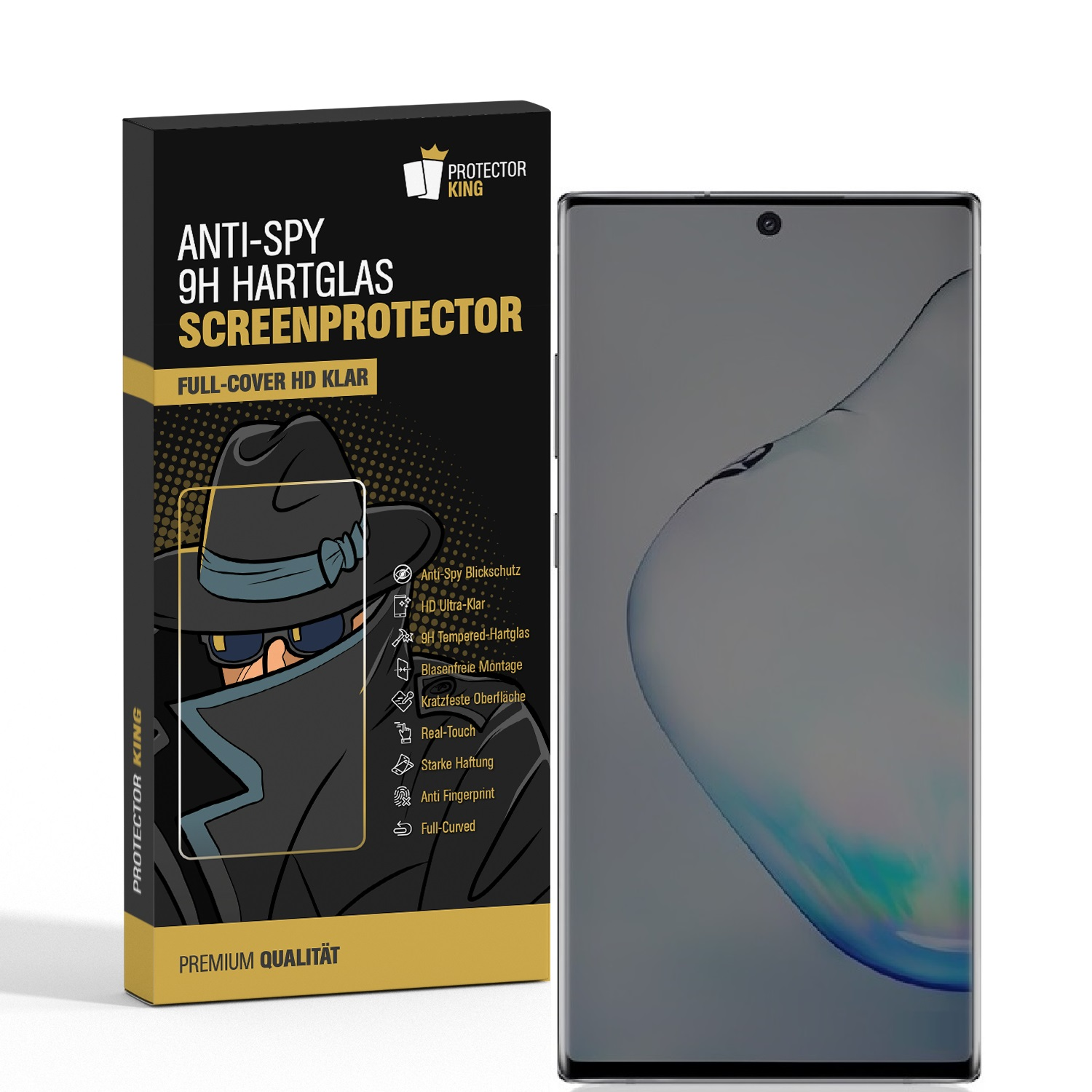 2x Galaxy ANTI-SPY CURVED Note Hartglas 9H FULL Samsung PROTECTORKING 10) Schutzglas Displayschutzfolie(für