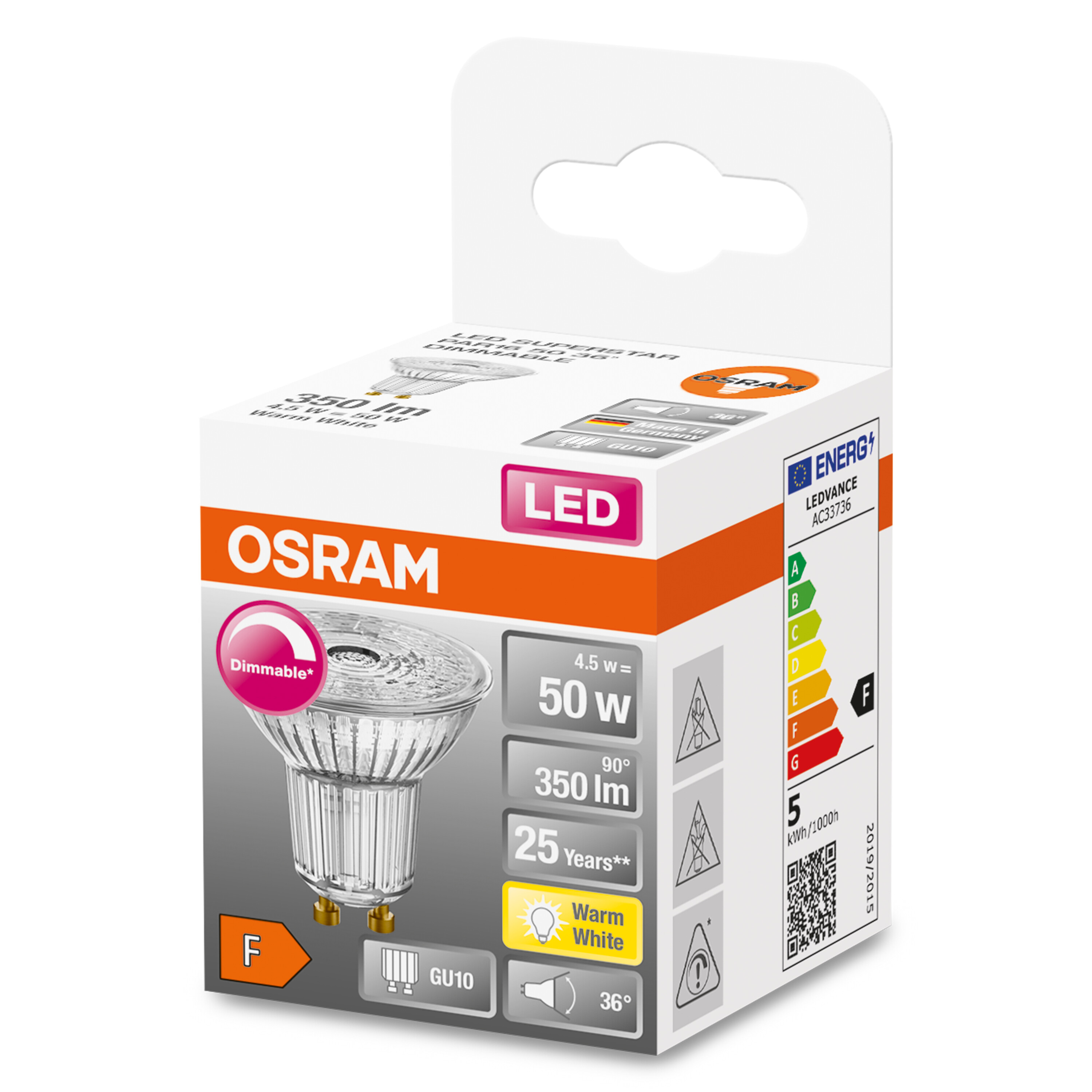 OSRAM  LED SUPERSTAR PAR16 LED-Refektorlampe Lumen 350 Kaltweiß