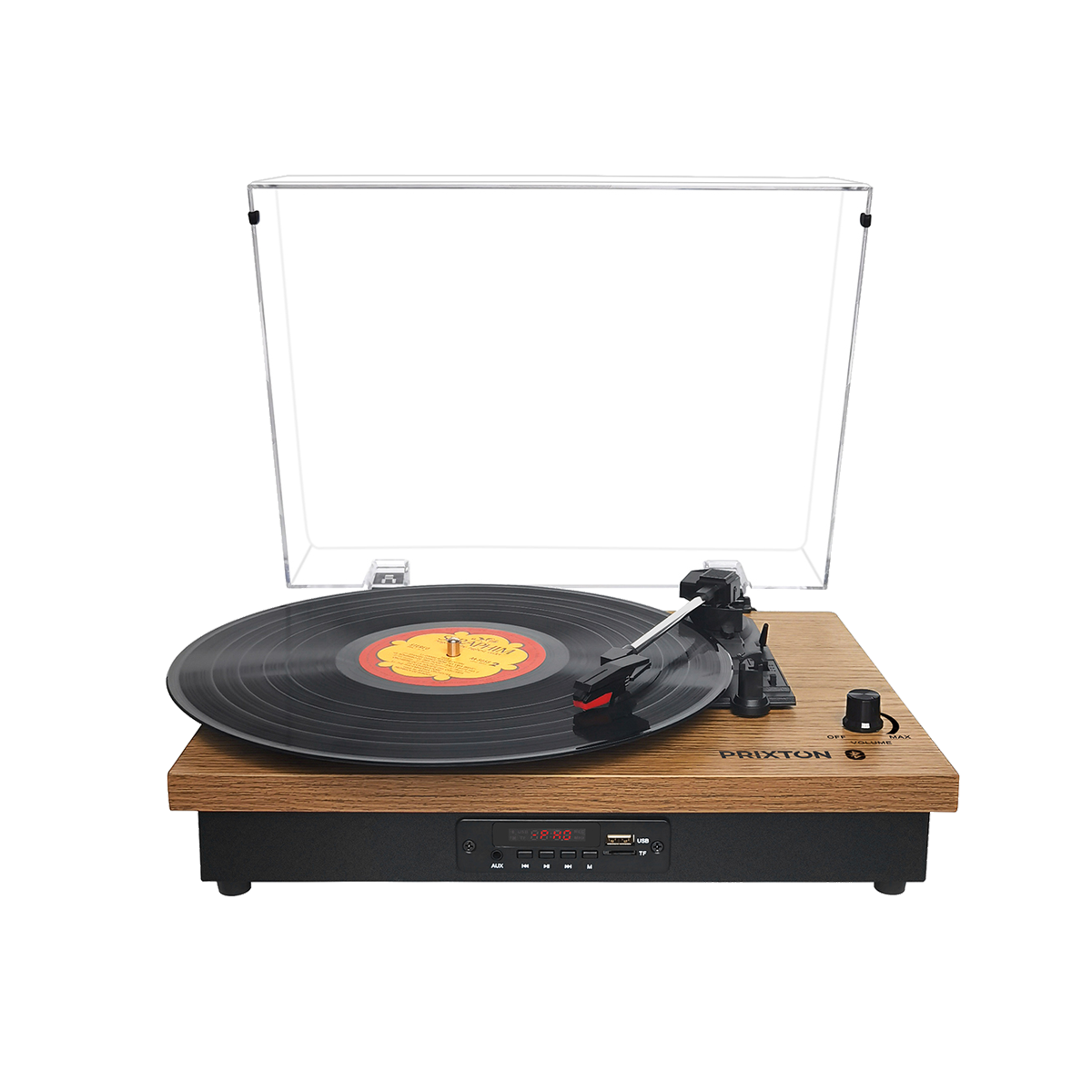 Jack3.5mm, UKW-Radio, SD.Karte, Bluetooth, Vinyl, Vinyl-Plattenspieler Holz PRIXTON Studio