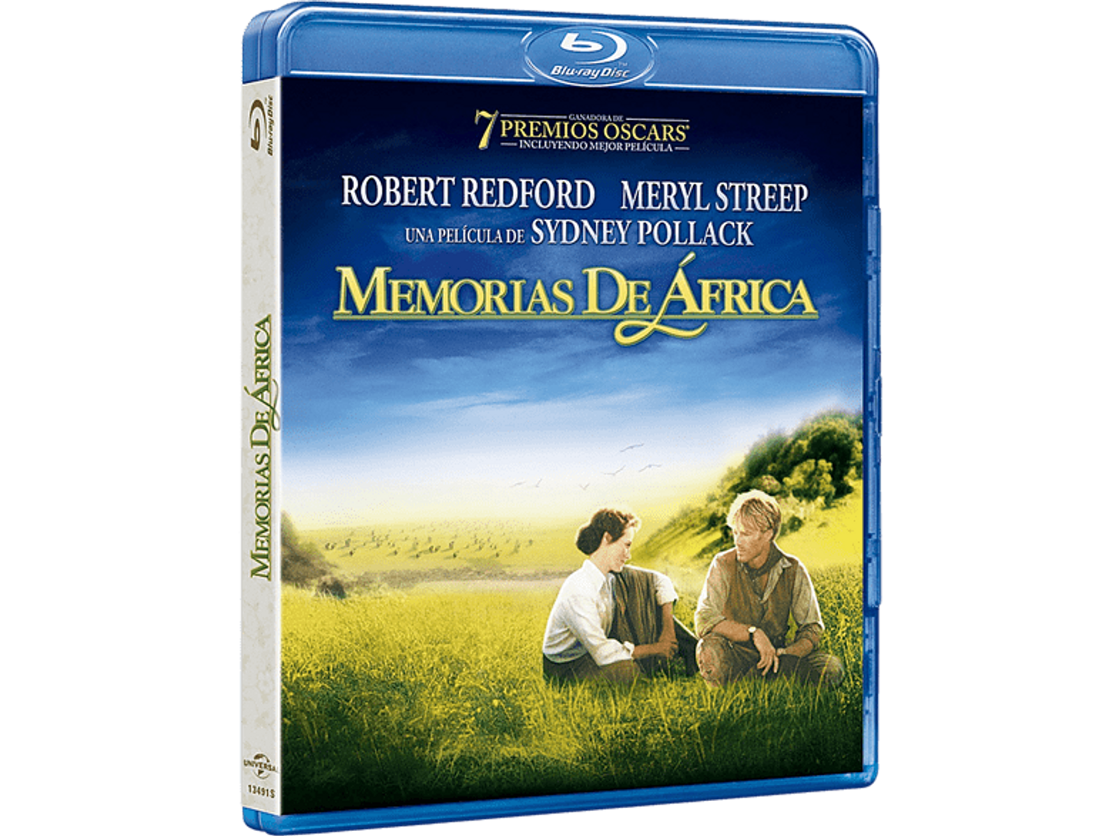 Caja de DVD de la película Memorias de África con texto en español.