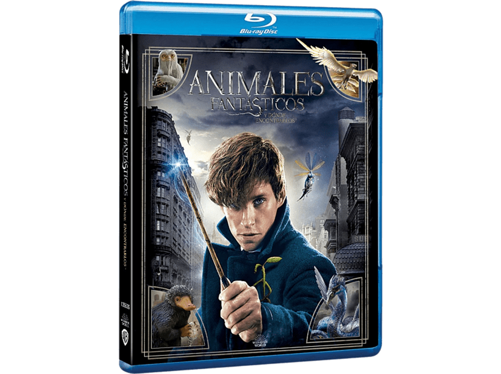 Caja de Blu-ray de la película "Animales Fantásticos" con Newt Scamander.