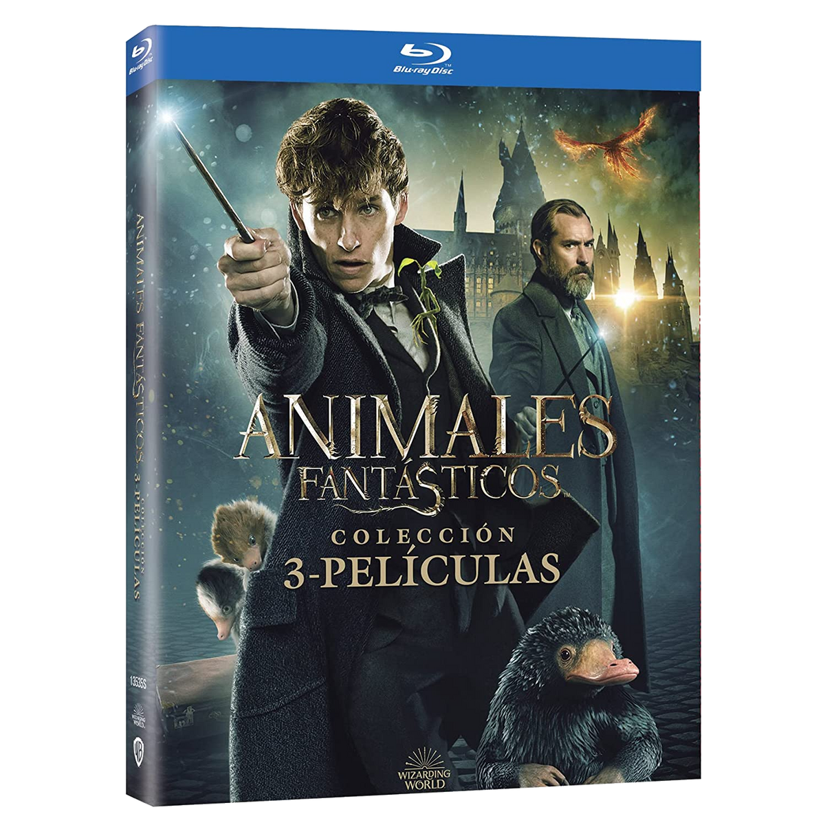 Funda Blu-ray: Un hombre con una varita está en la parte delantera con otros dos detrás de él.