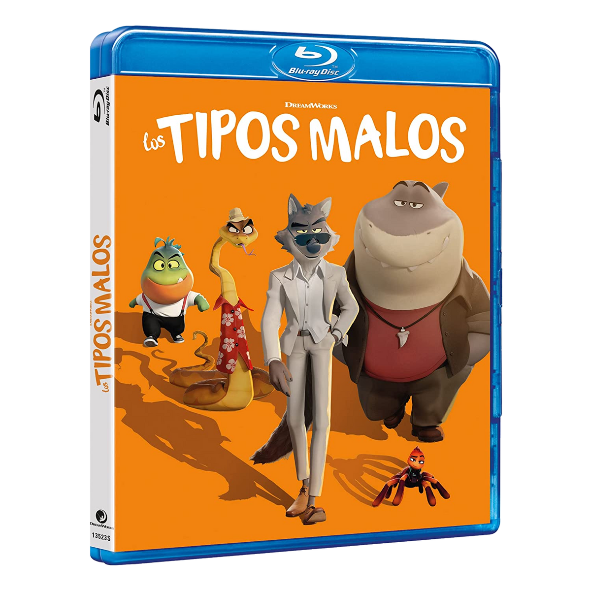 Disco Blu-ray de la película animada 'Los Tipos Malos', con personajes en la portada.