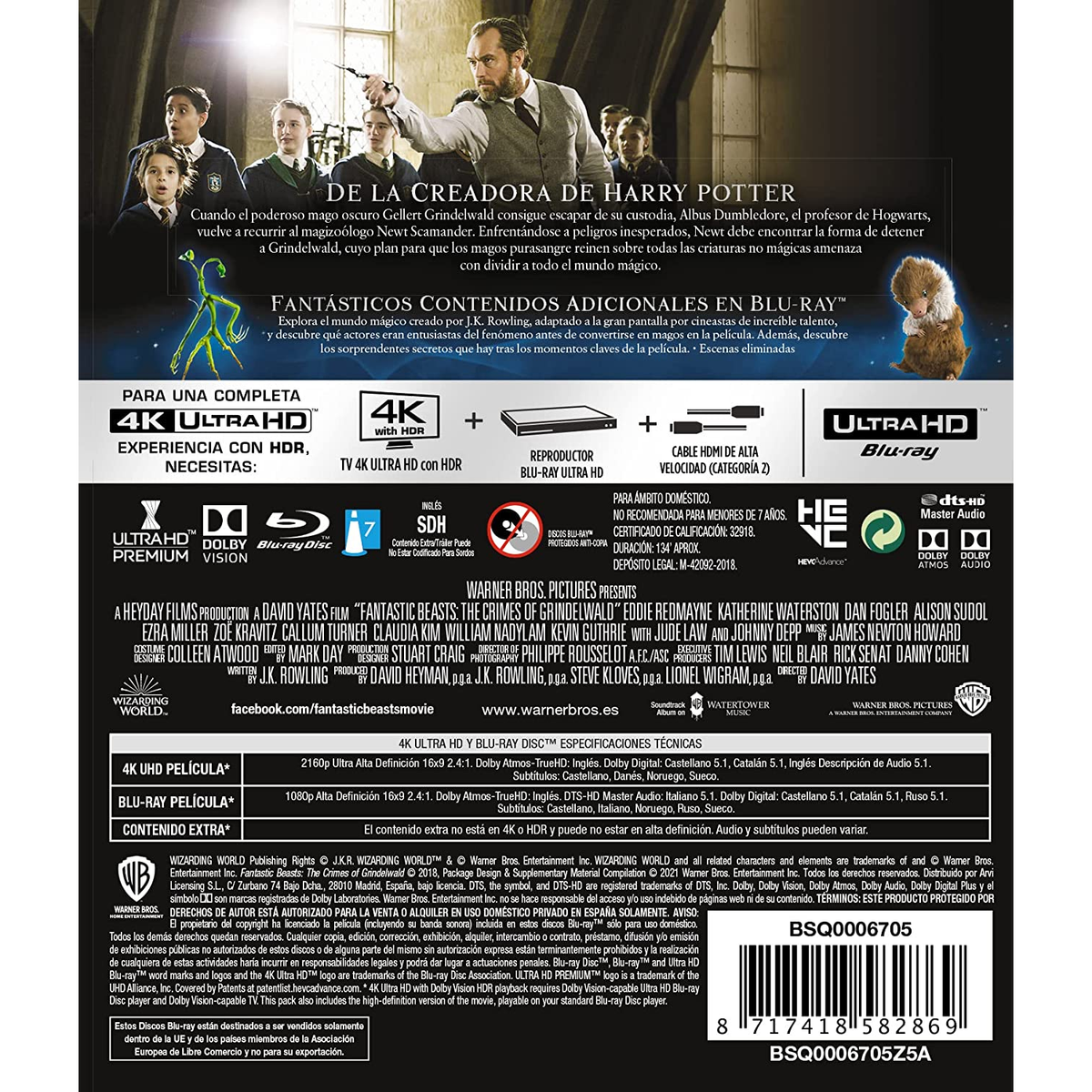 Portada Blu-ray de Animales Fantásticos. Presenta un hombre con barba y texto del título.
