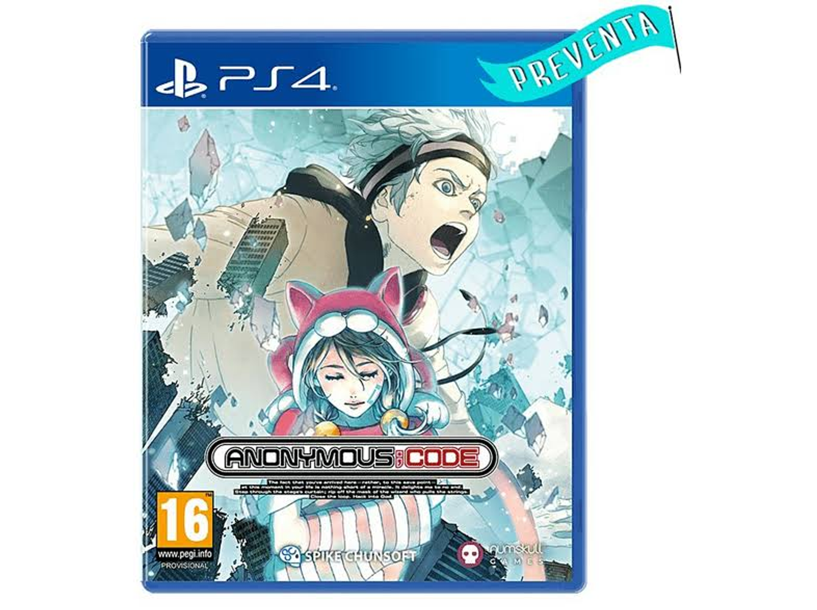 Copertina del gioco. Due figure che corrono, stile anime, con un banner di anteprima.