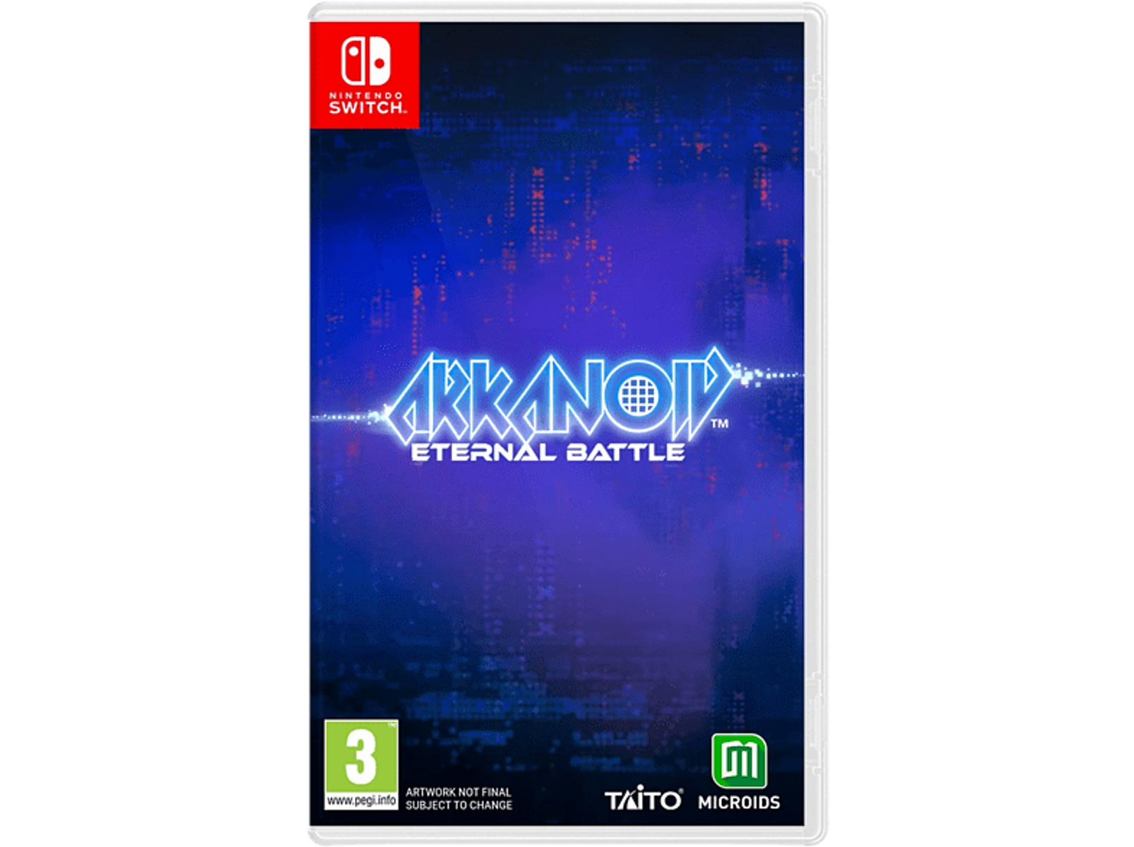 Nintendo Switch game case met 'ARKANOID Eternal Battle' titel en logo.