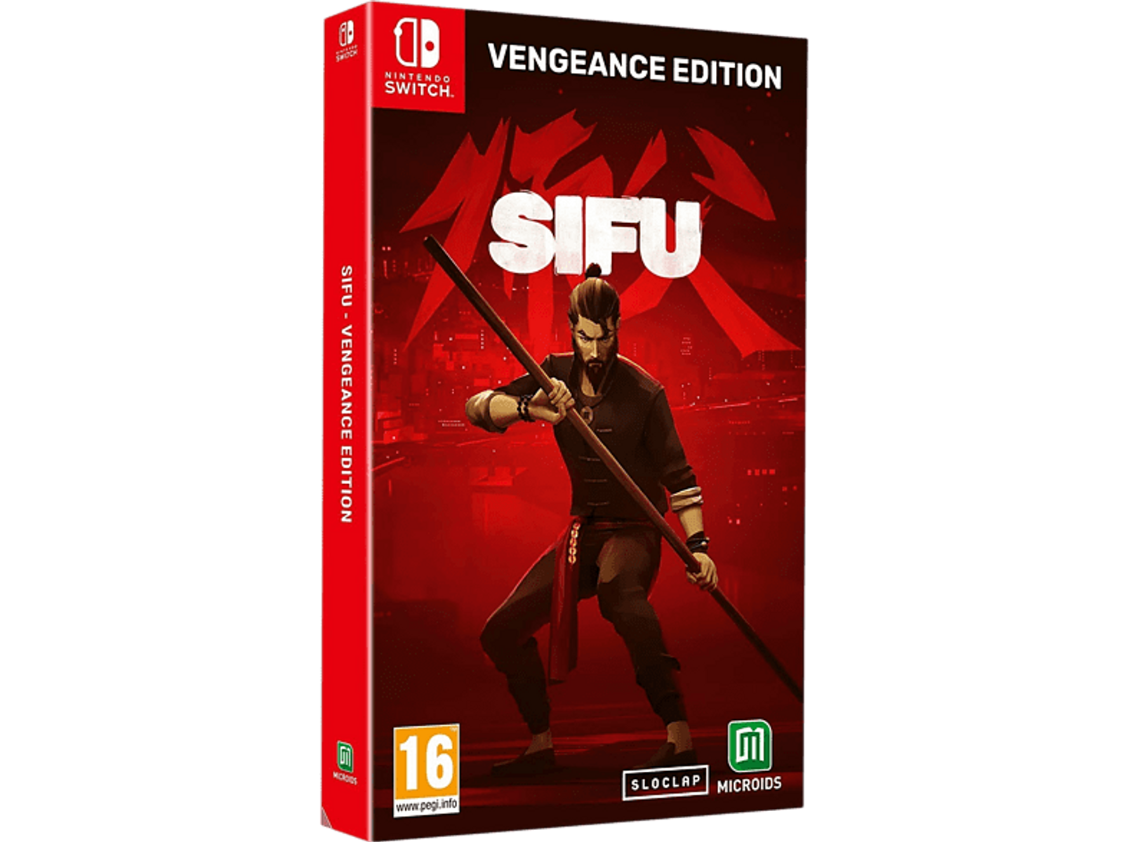 Okładka gry Sifu: Vengeance Edition z mężczyzną trzymającym laskę.