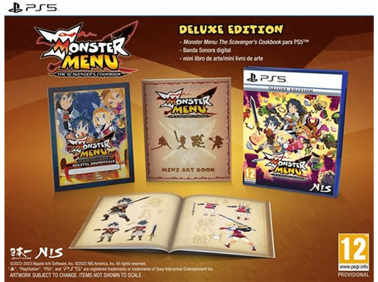 Caja de juego con título Deluxe Edition y arte del juego, más un mini libro de arte y una banda sonora.
