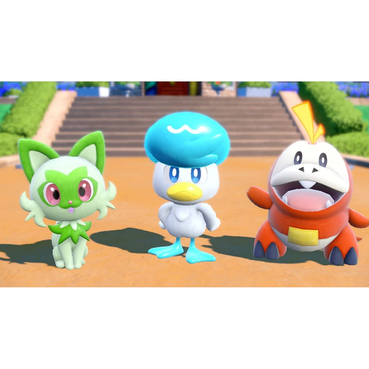Tre personaggi simili a cartoni animati: un gatto verde, un'anatra con un cappello blu e una lucertola arancione.