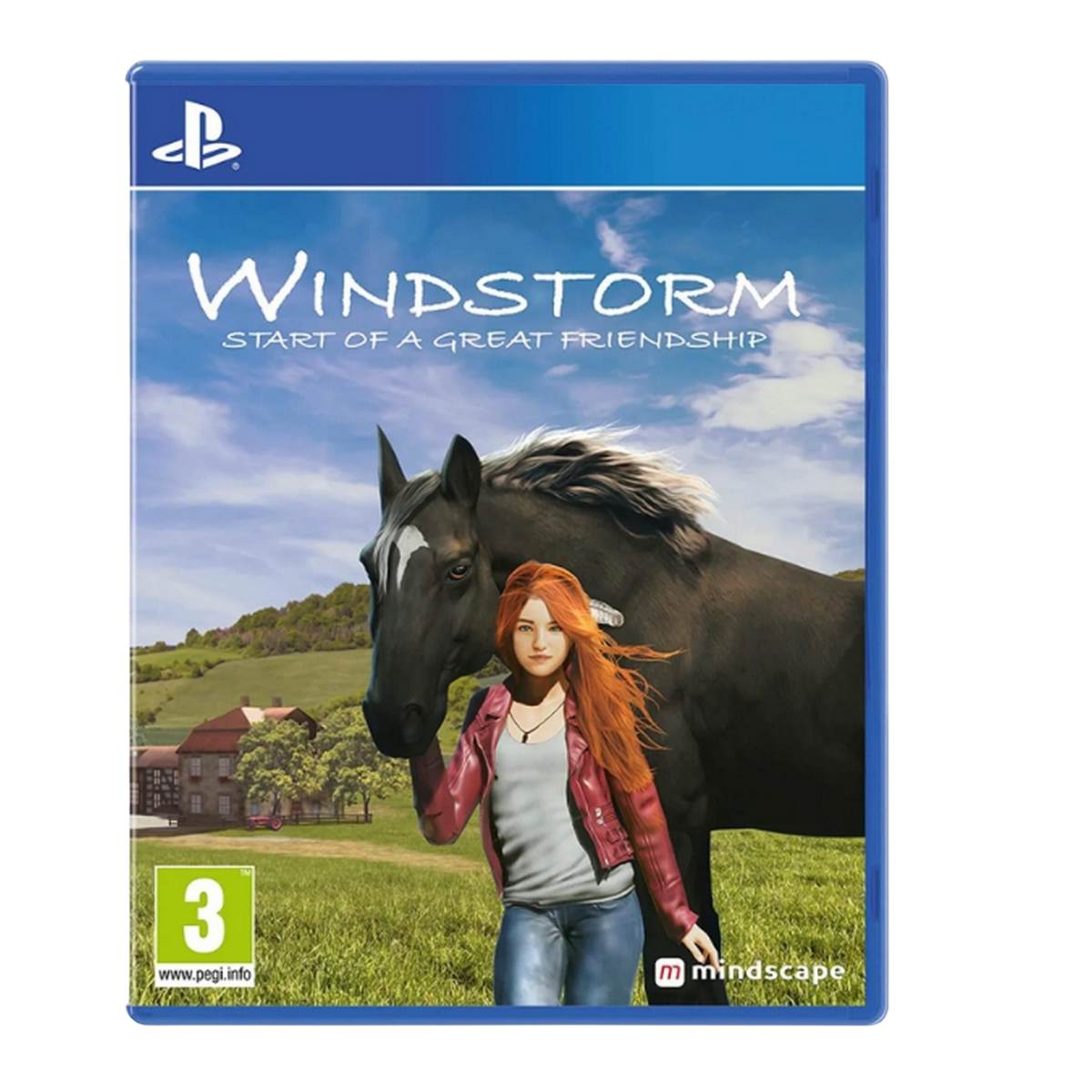 Artwork della confezione del gioco per PS4. Una ragazza e un cavallo in un campo con una casa sullo sfondo.