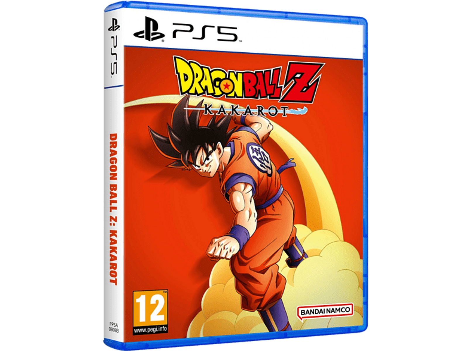 Copertina del gioco: Goku è in posizione di combattimento. Il titolo è 'Dragon Ball Z: Kakarot'.
