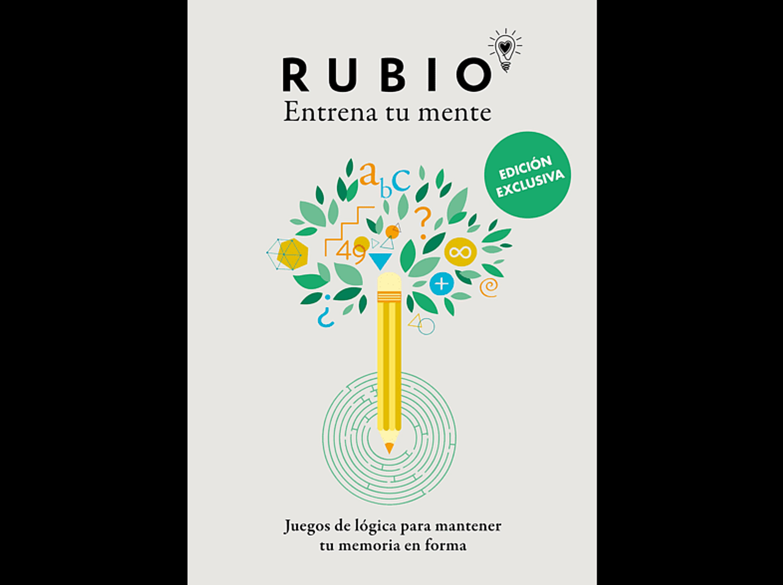 Portada del libro con el título 'RUBIO', con un lápiz rodeado de hojas y símbolos matemáticos.