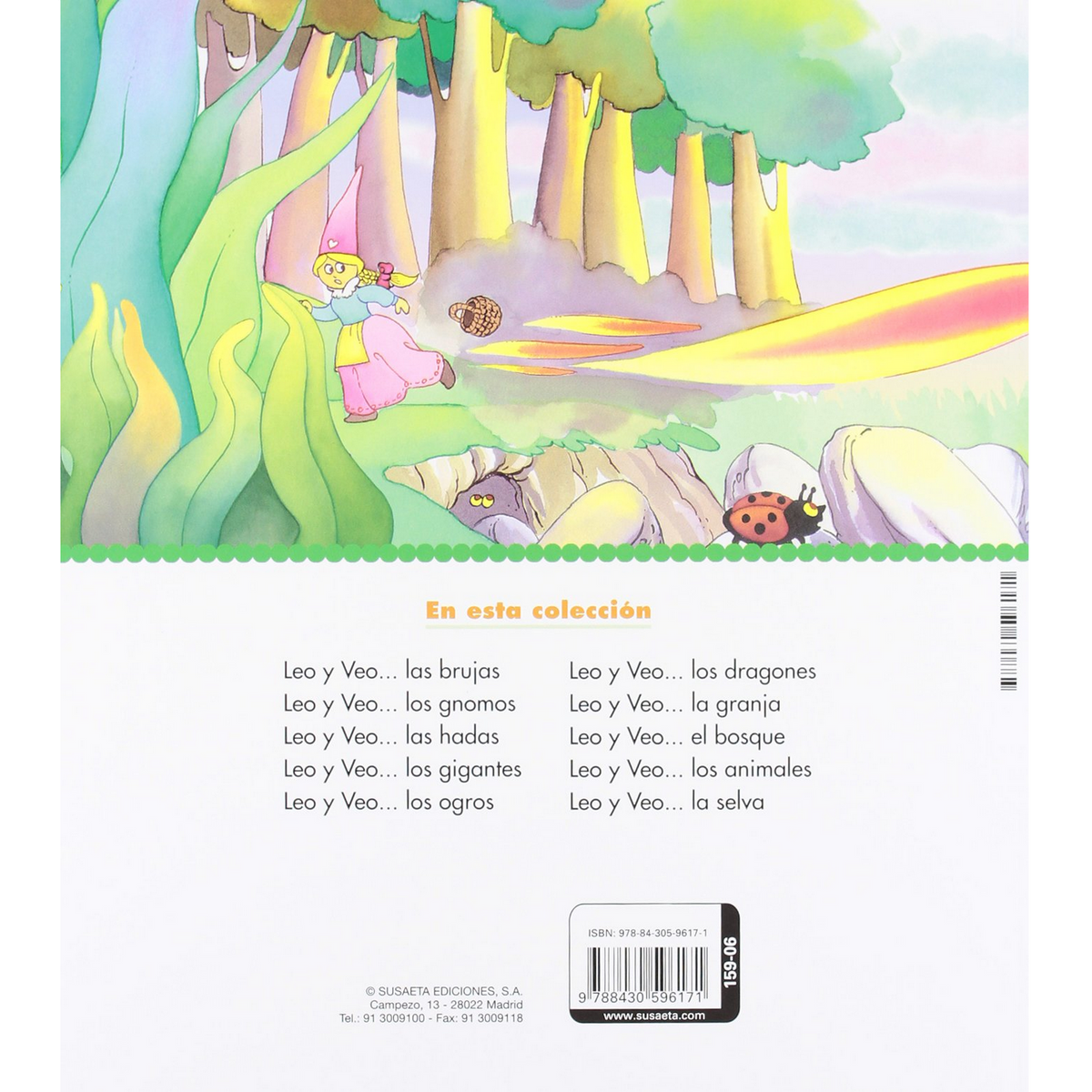 Portada de libro con ilustración de una niña, árboles y un arcoíris. Texto en español.
