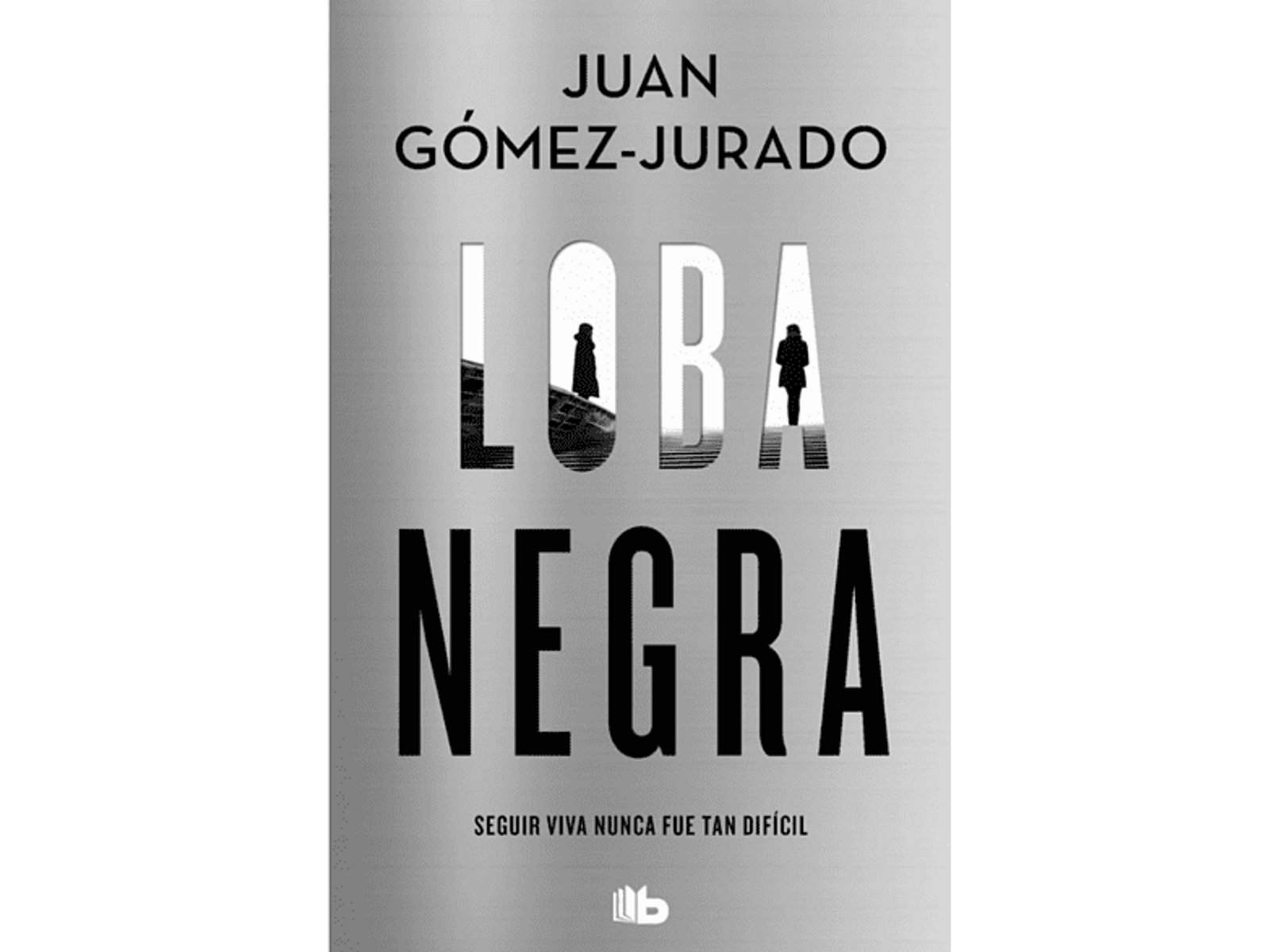 Portada del libro: Imagen en blanco y negro de una ciudad, texto: Loba Negra y nombre del autor.