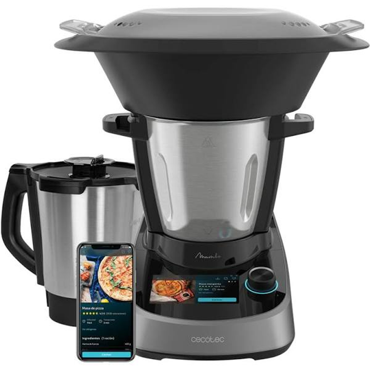 Robot de cocina - Mambo Touch con Jarra Habana CECOTEC, 1500 W, Negro