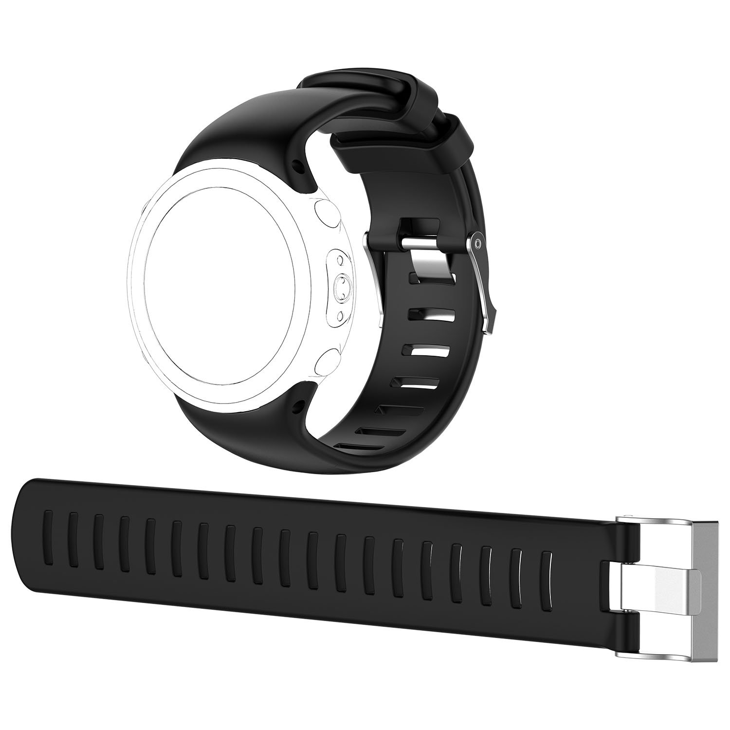 Suunto 2 INF Novo verschiedenen Ersatzarmband, Schwarze Uhrenarmband D4/D4i Novo, für mit Suunto, D4/D4i Längen,