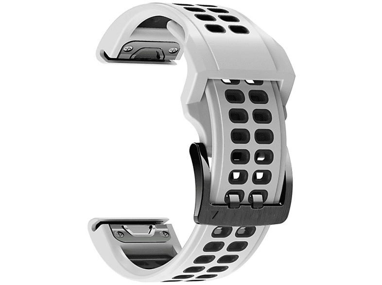 INF Uhrarmband, Ersatzarmband, Garmin, Fenix7/6/5 Uhren (22mm), Schwarz + Weiß