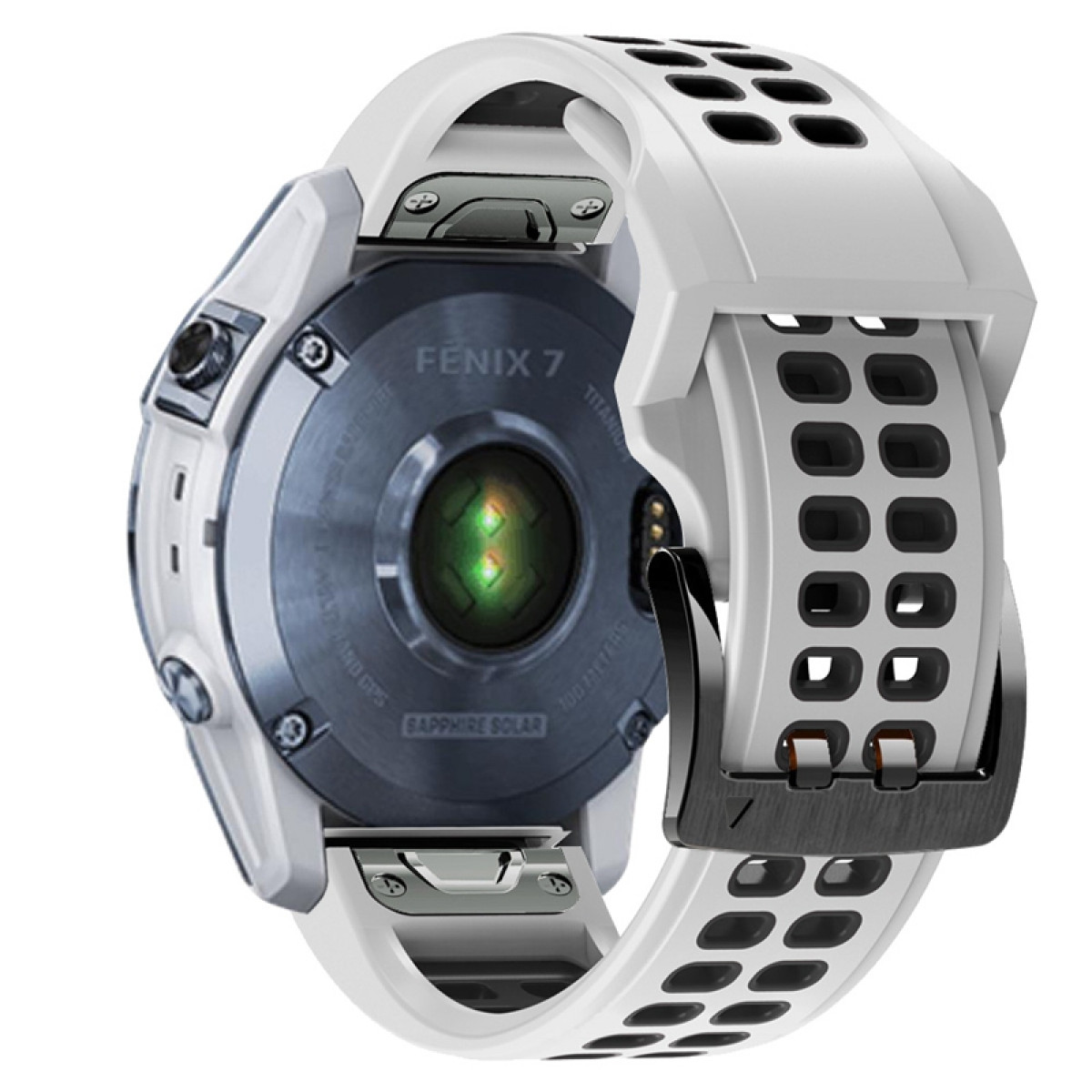 INF Uhrarmband, Garmin, Ersatzarmband, Uhren Weiß Schwarz + Fenix7/6/5 (22mm)
