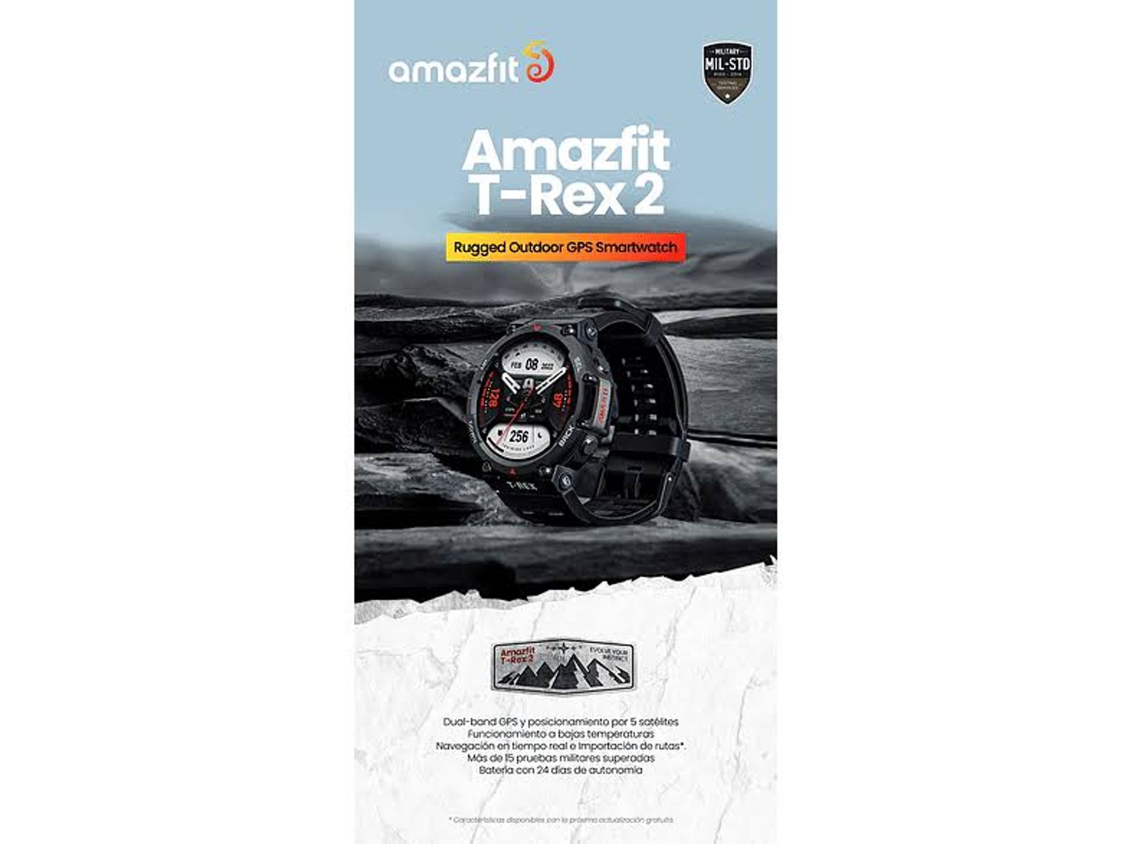 AMAZFIT T-Rex 2 Smartwatch mm, schwarz Polymer, 140-205 Kunststoff