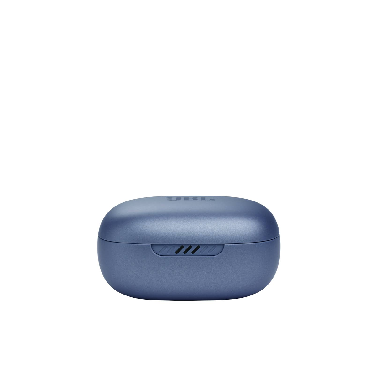 Una custodia blu con il logo JBL stampato.