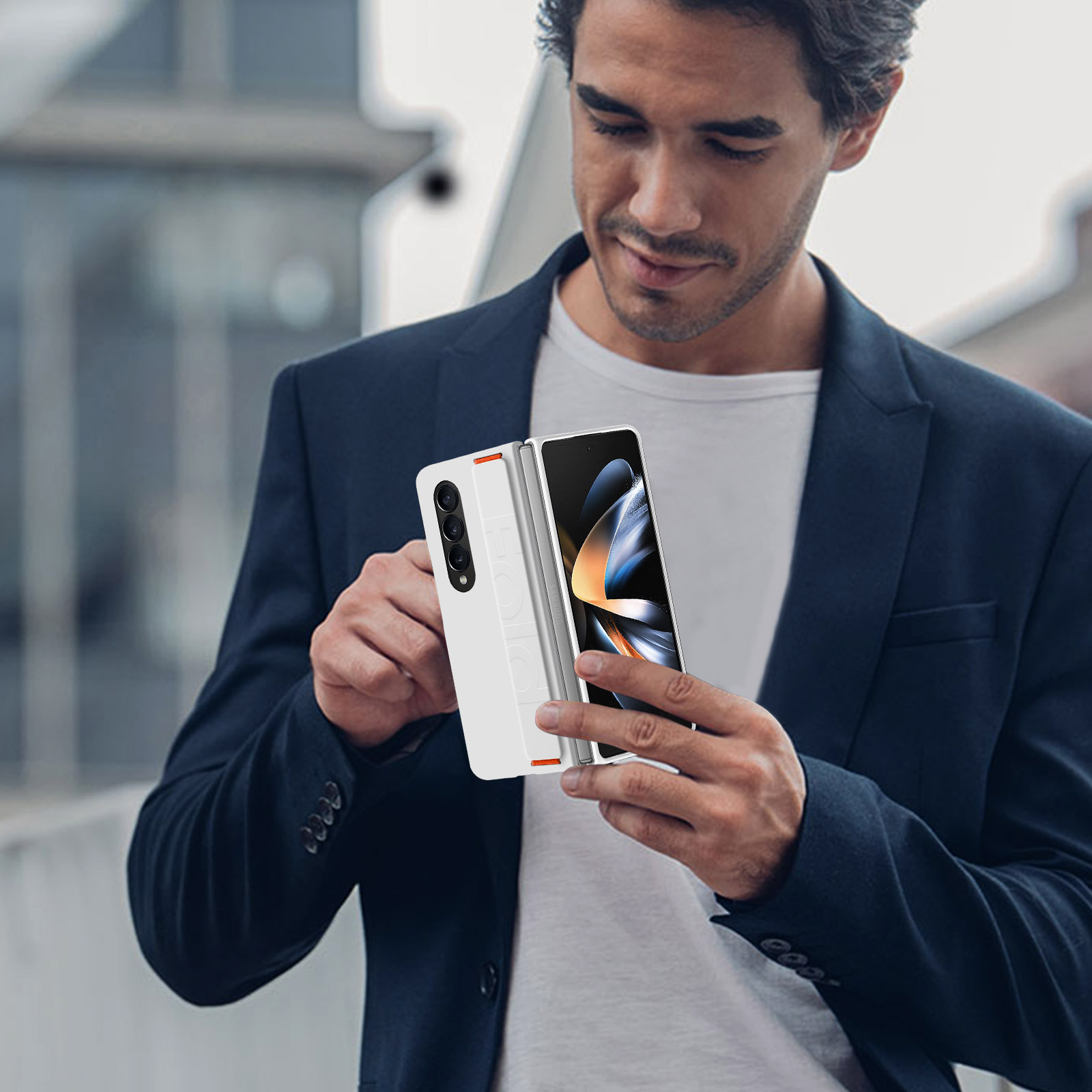 Samsung, Grip Galaxy 4, Backcover, Fold Weiß Cover Series, Z Silicone SAMSUNG