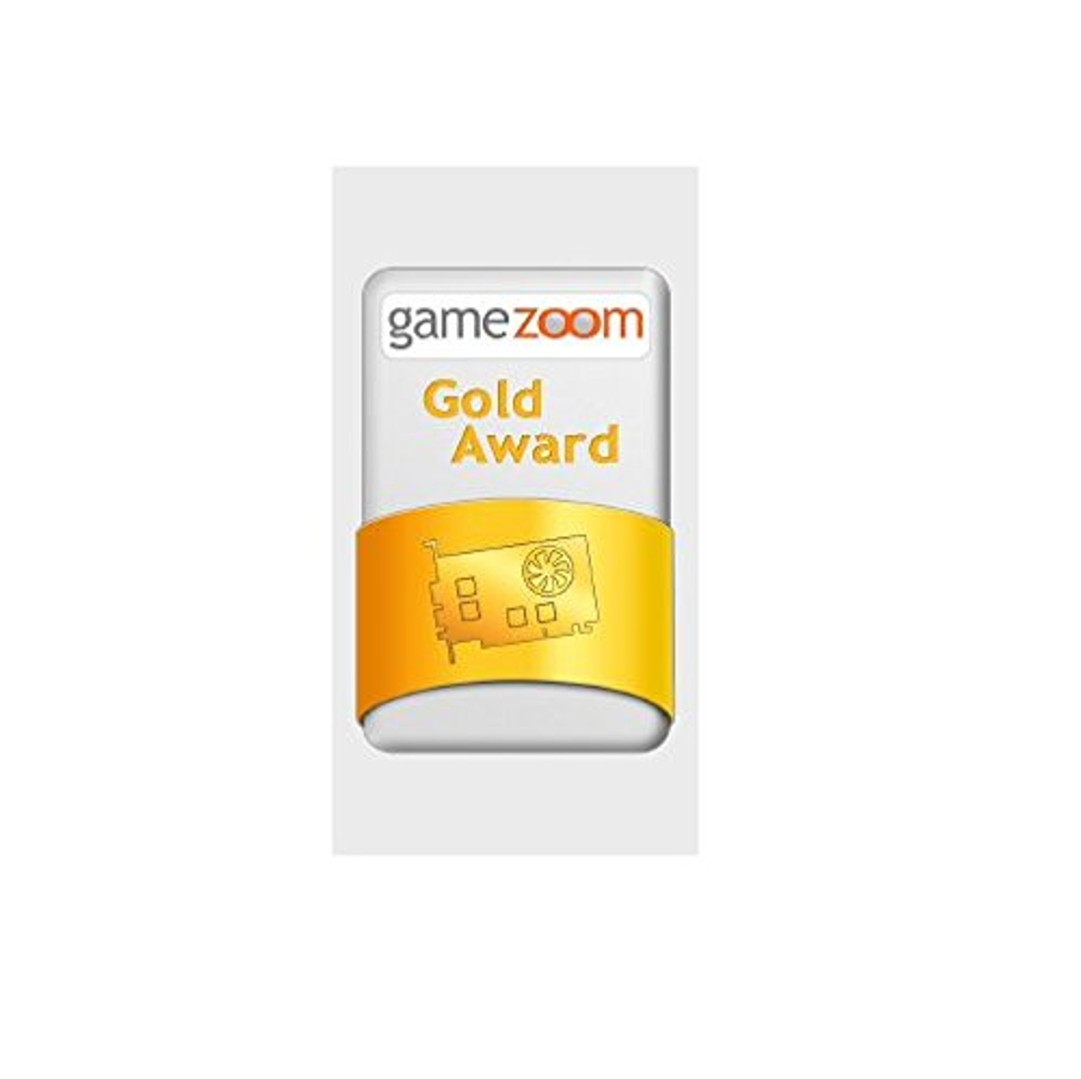 Un adesivo d'oro con le parole 'gamezoom' e 'Gold Award'.