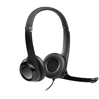 Auriculares - LOGITECH ClearChat H390, Supraaurales, Negro