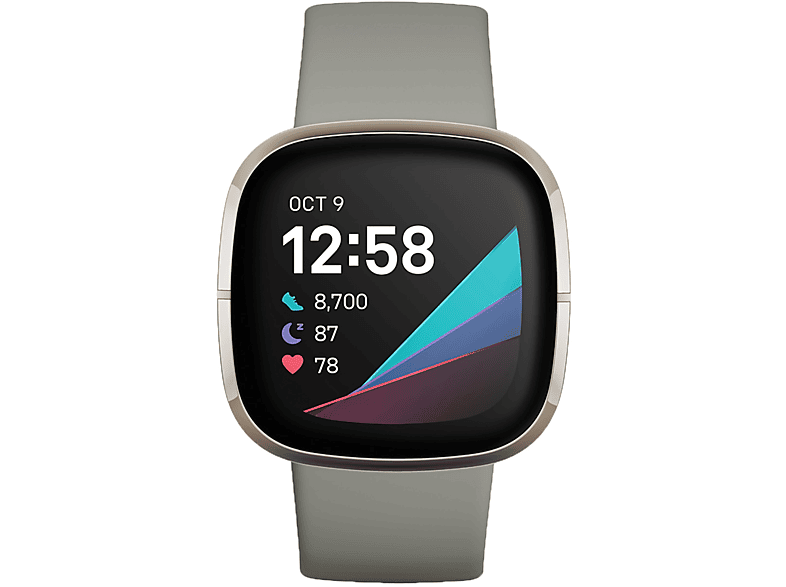 FITBIT Sense Smartwatch Silikonarmband, silber