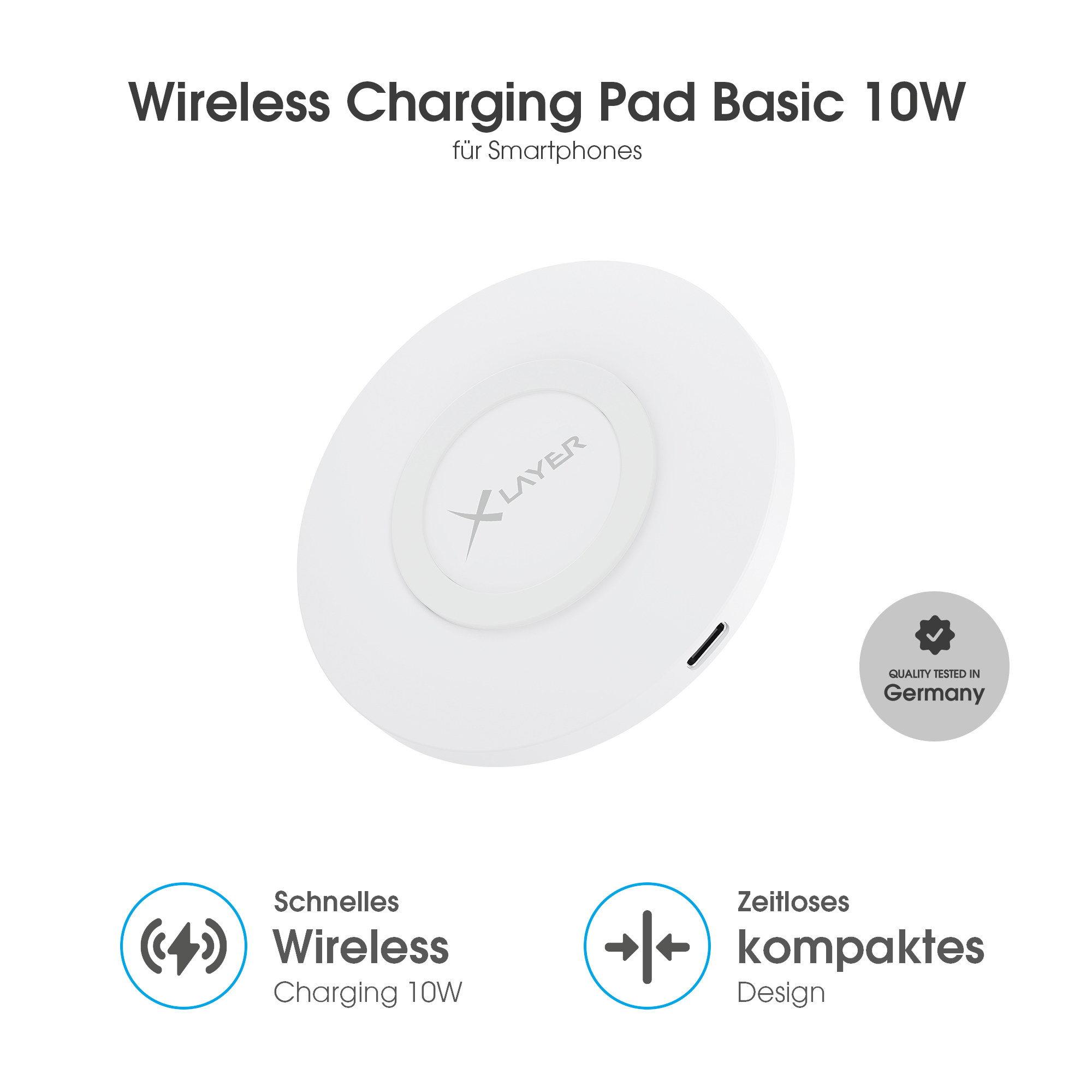 XLAYER Induktive Ladestation Wireless Charger 10W QI-Zertifiziert White 5/9 CHARGER Alle, Ladepad Volt