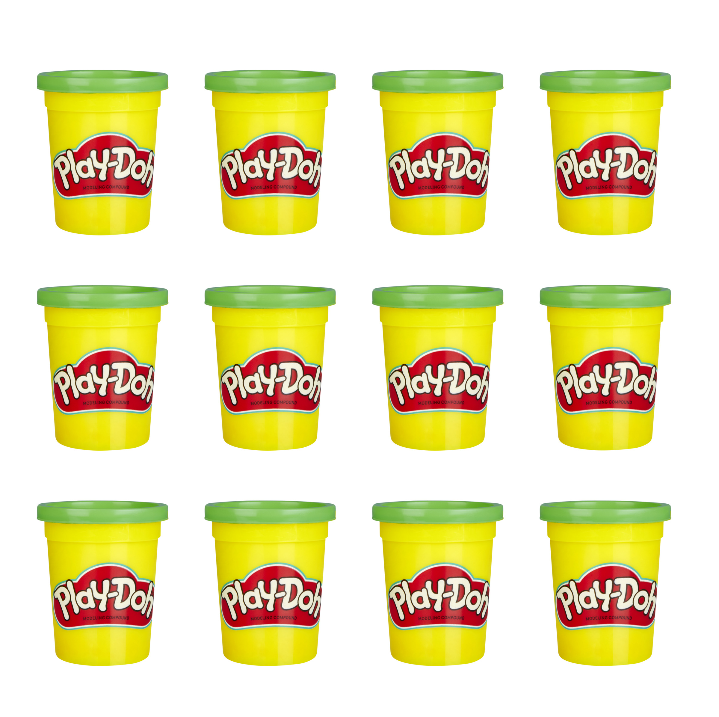 Plastilina Playdoh Pack de 12 botes verde edad 2 años hasbro original