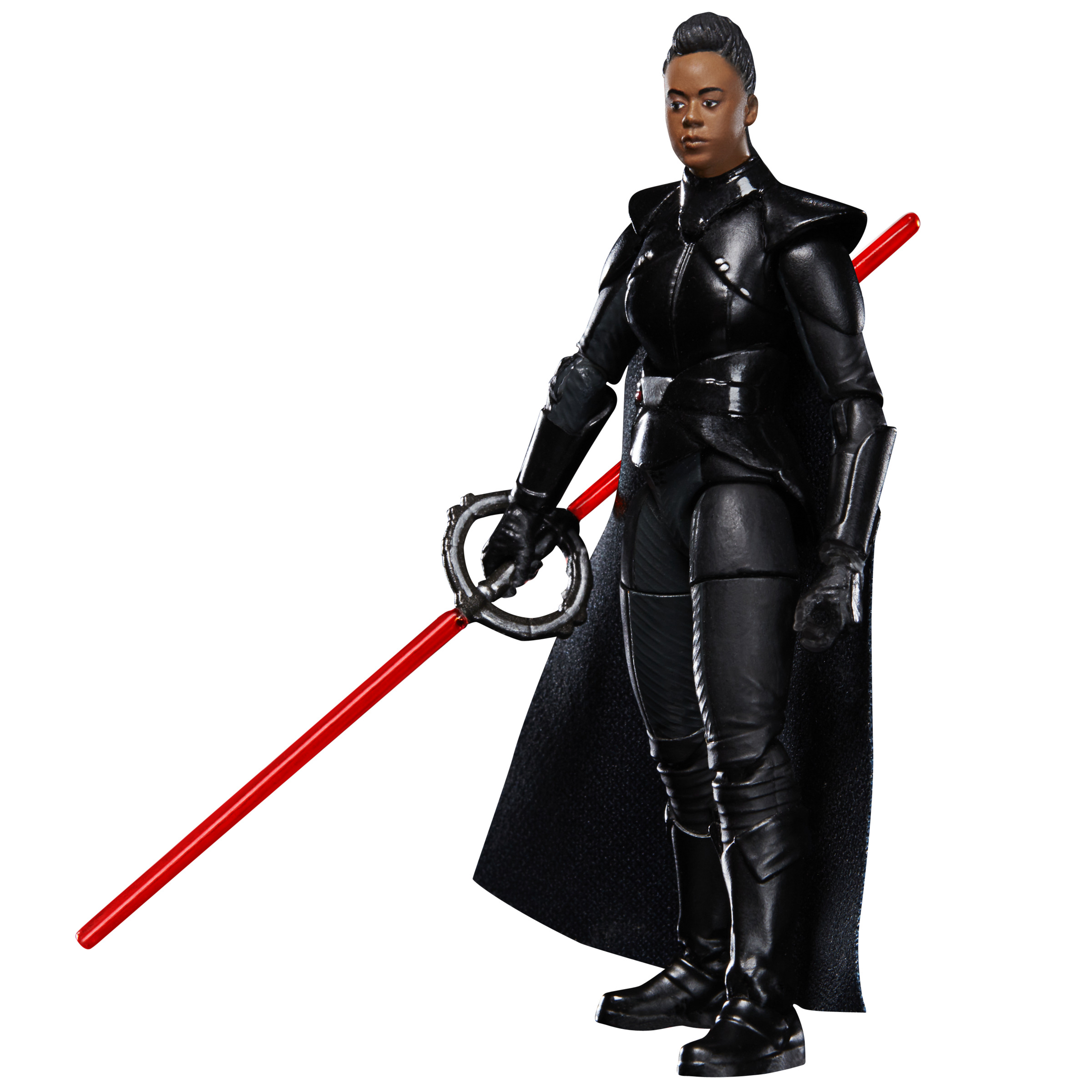 Action figure di Reva in uniforme nera, con una spada laser rossa.