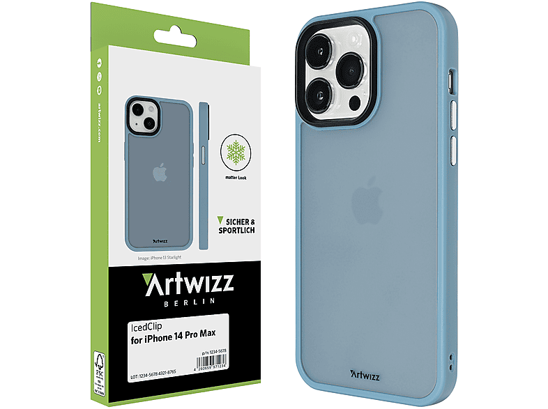ARTWIZZ IcedClip, Backcover, Apple, iPhone 14 Pro Max, Blau