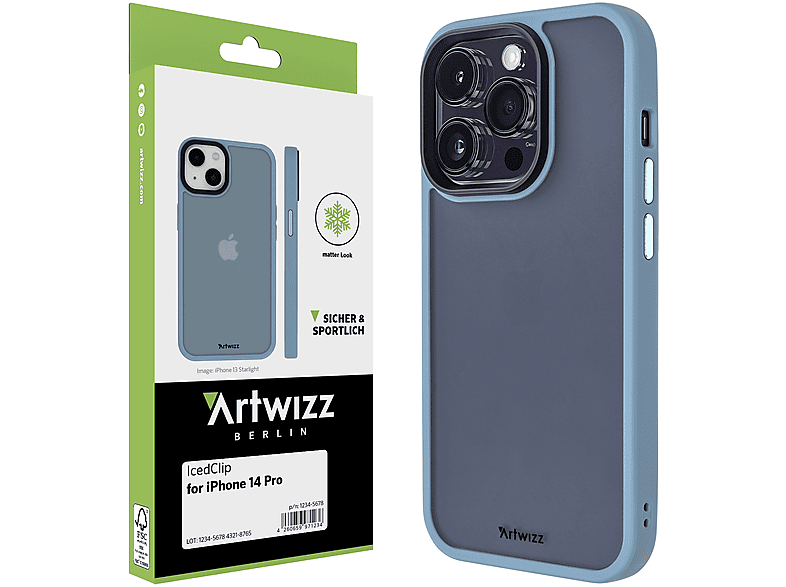 ARTWIZZ IcedClip, Backcover, Pro, iPhone Blau Apple, 14