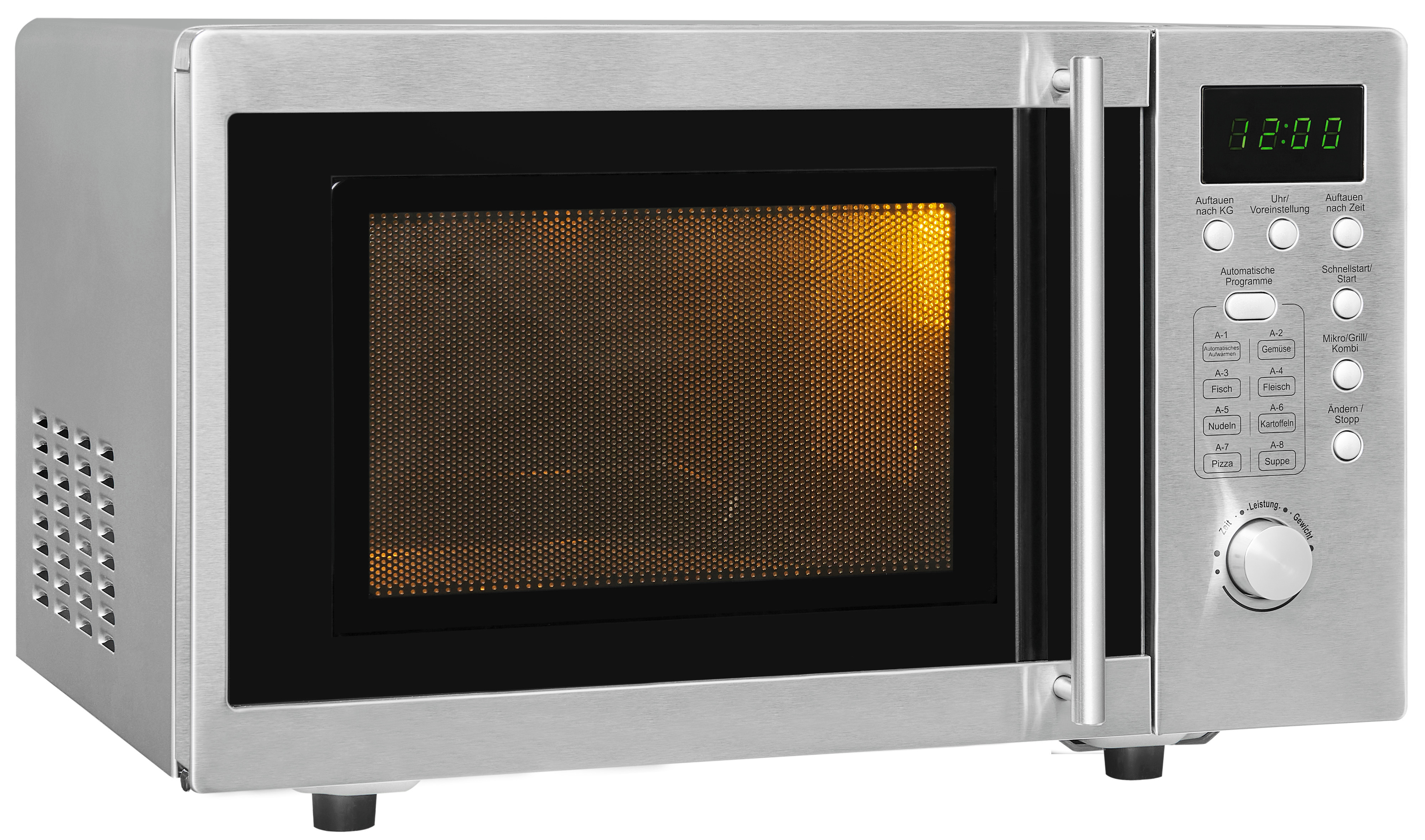 EXQUISIT UMW 800G-3 INOX, Mikrowelle (800 Watt, 20 l Garraum-Volumen, Grillfunktion)