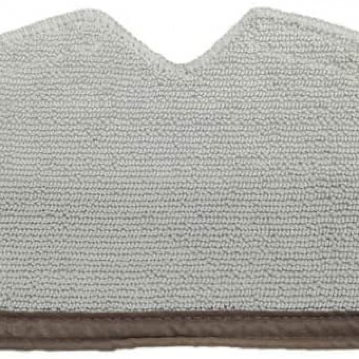 Jasnoszara wkładka do mopa z mikrofibry z brązową obwódką, widok z góry.