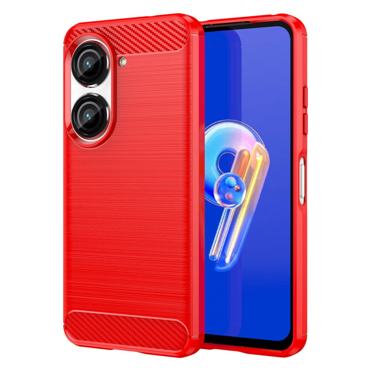 CASEONLINE Gebürstet, Asus, Zenfone 9, Orange Backcover