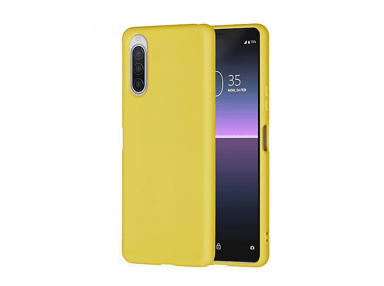 CASEONLINE Liquid Hülle, Backcover, Sony, Xperia 5 II, Gelb