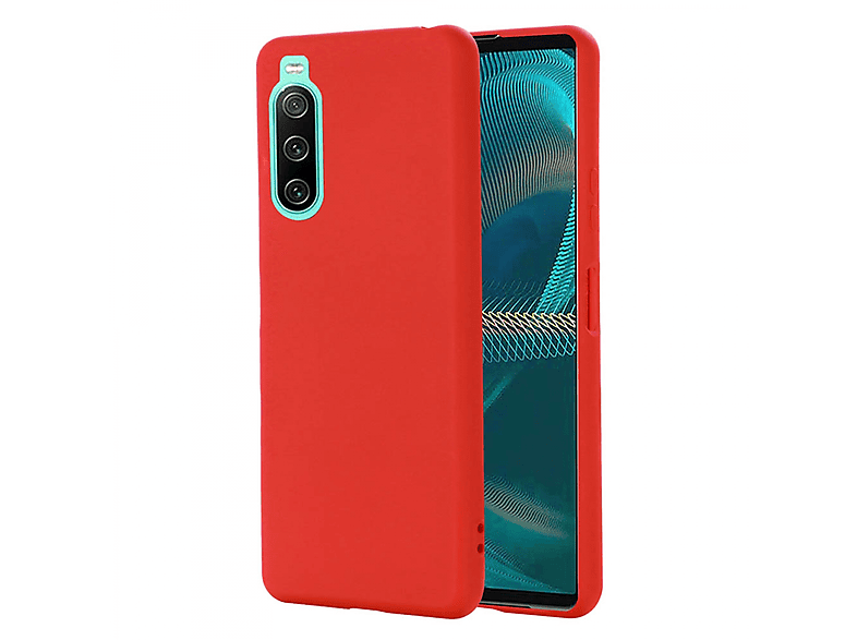 CASEONLINE Liquid Hülle, Backcover, Sony, Xperia 10 IV, Rot