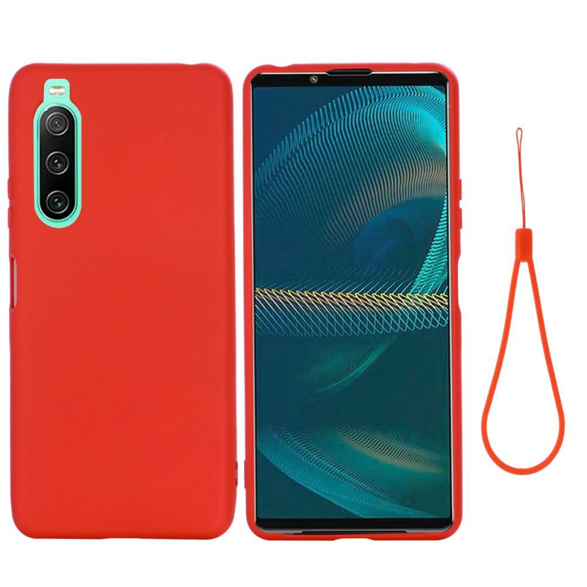 Xperia 10 Liquid Rot CASEONLINE Hülle, Sony, Backcover, IV,