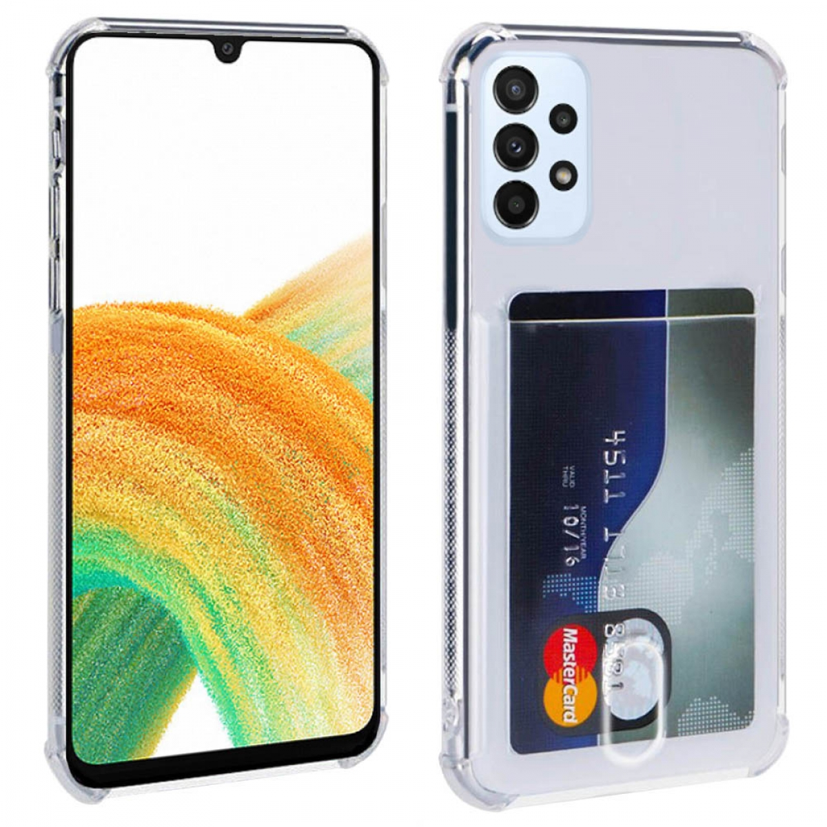 CASEONLINE Kartenhülle 2in1, Backcover, Samsung, Transparent Galaxy A33 5G
