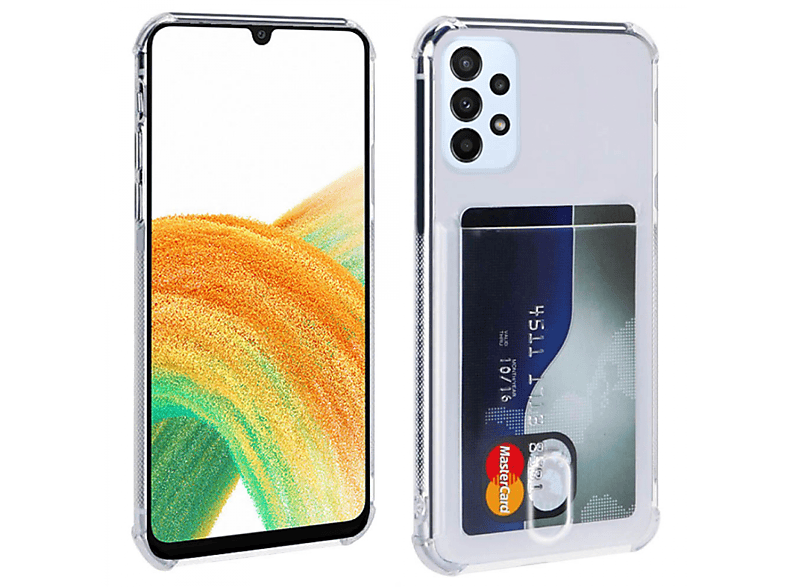 CASEONLINE Kartenhülle 2in1, Backcover, Samsung, A33 5G, Galaxy Transparent