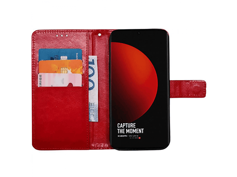 12S Bookcover, CASEONLINE Klappbare, Rot Ultra, Xiaomi,