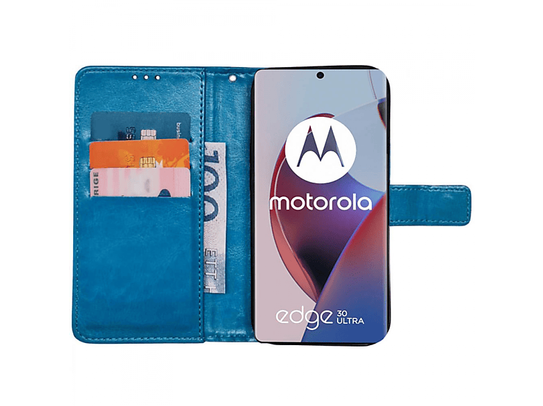 Edge 30 Motorola, Bookcover, Hellblau Klappbare, Ultra, CASEONLINE