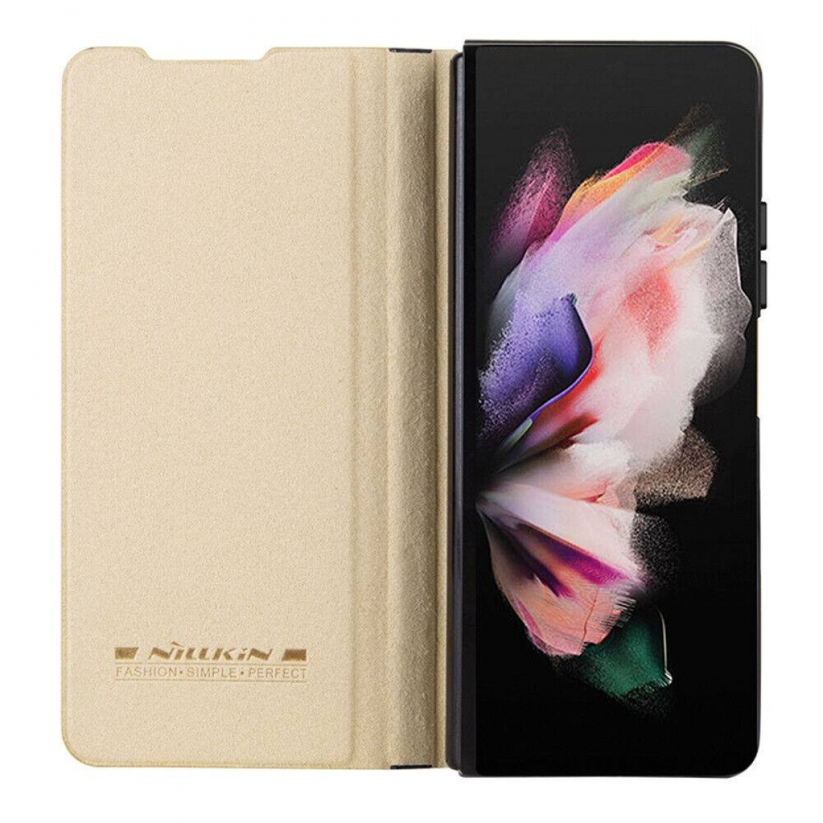 NILLKIN Qin, Z Galaxy 4, Flip Samsung, Fold Gold Cover