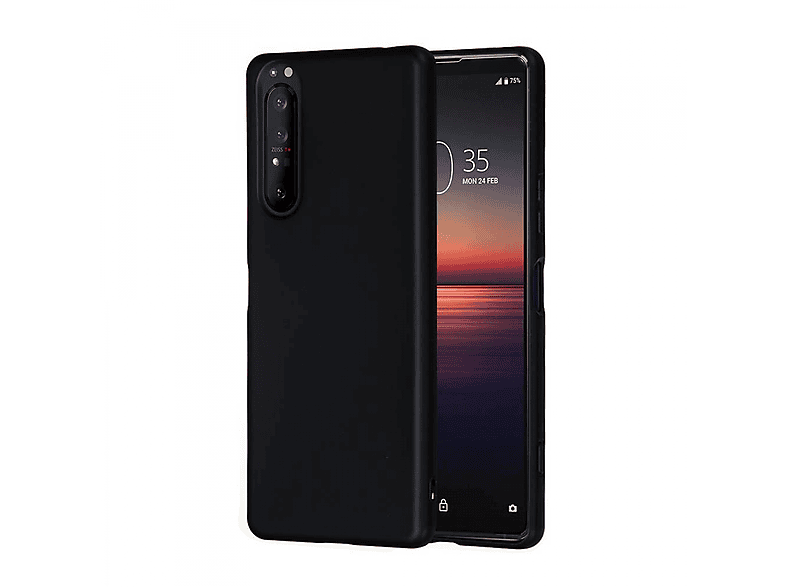 CASEONLINE Liquid Hülle, Backcover, Sony, Xperia 1 II, Schwarz