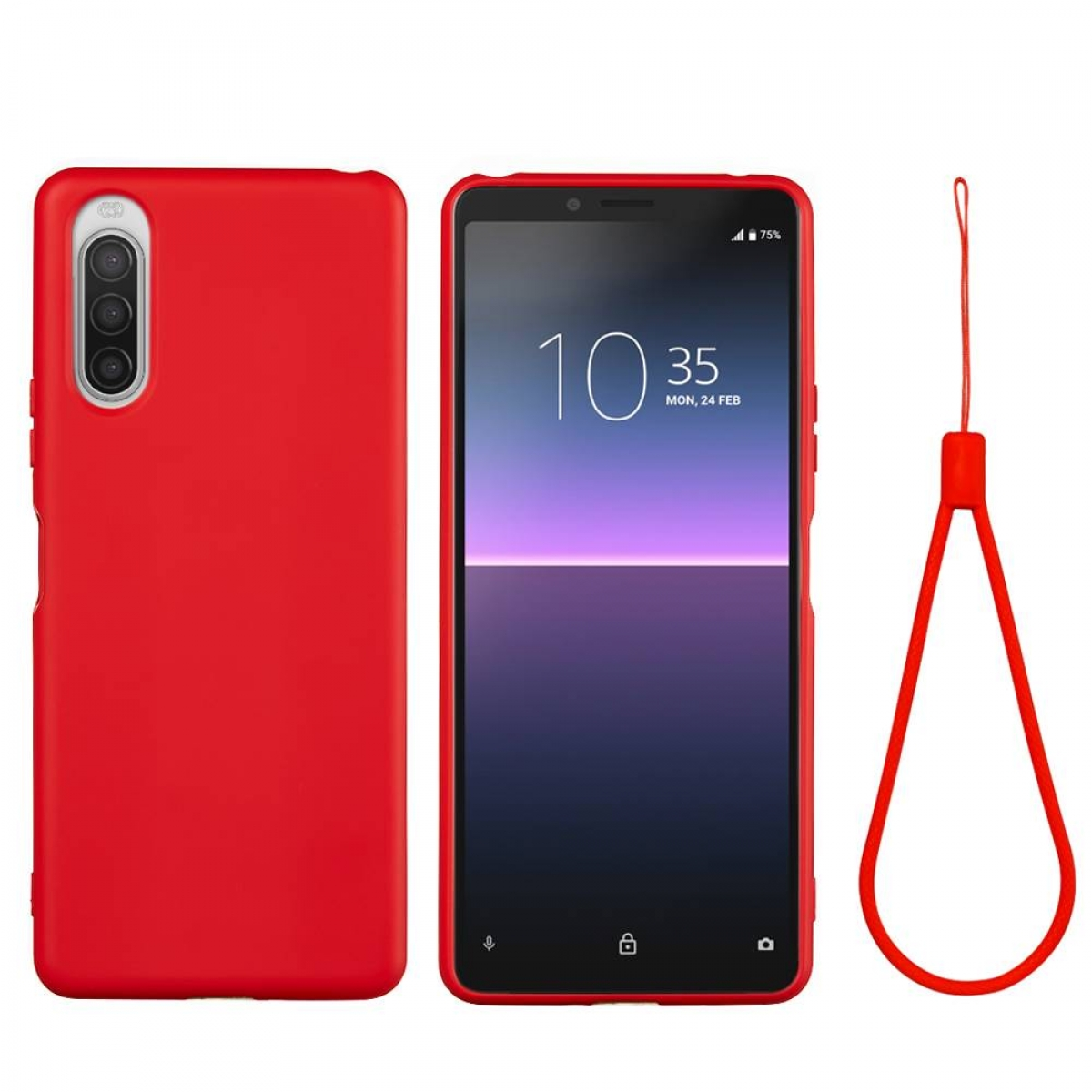 CASEONLINE Liquid Hülle, Rot Backcover, Sony, II, Xperia 5