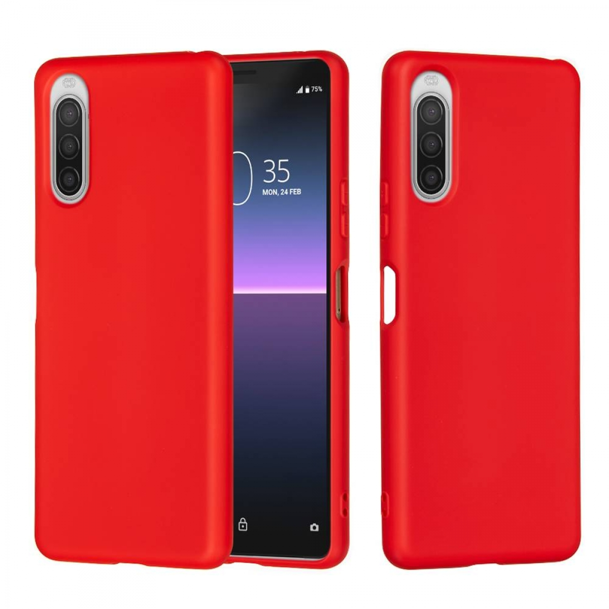 CASEONLINE Liquid Hülle, Rot Backcover, Sony, II, Xperia 5